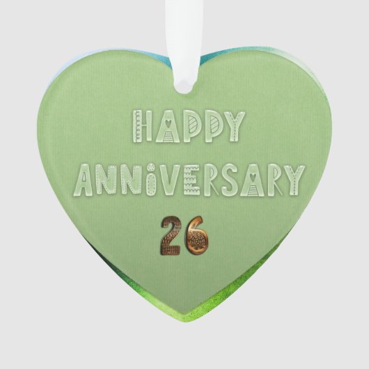 Artsy 26e bruiloft Jubileum Ornament (voorkant)