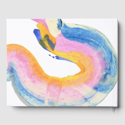 Artsy Abstract Blauw Waterverf Afstuderen 2024 Gastenboek (Achterkant)