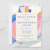 Artsy Abstract Blue Waterverf Vrijgezellenfeest Kaart (Voorkant)