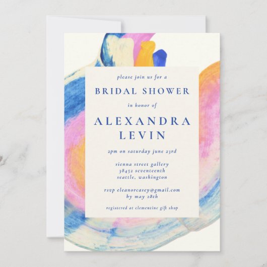 Artsy Abstract Blue Waterverf Vrijgezellenfeest Kaart (Voorkant)