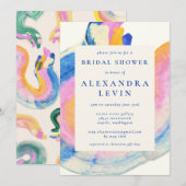 Artsy Abstract Blue Waterverf Vrijgezellenfeest Kaart (Voorkant / Achterkant)