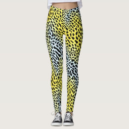 Artsy Abstract geel verloop luipaard patroon Leggings