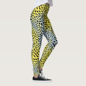 Artsy Abstract geel verloop luipaard patroon Leggings (Rechts)