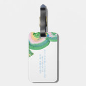 Artsy Abstract Green Waterverf Marble Name Bagagelabel (Achterkant verticaal)