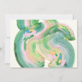 Artsy Abstract Groene Waterverf Foto bruiloft Save The Date (Achterkant)