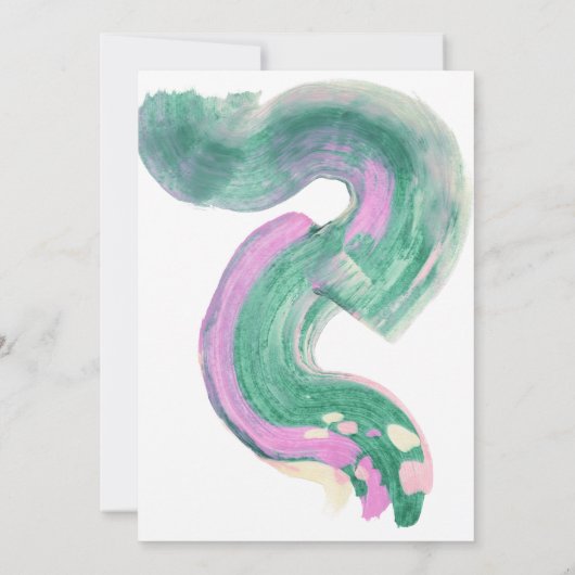 Artsy Abstract Groene Waterverf Graduation Party Kaart (Achterkant)