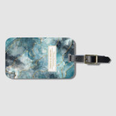 Artsy Abstract Ink Goud Glitter Naam en Onderwerp Bagagelabel (Voorkant (horizontaal))