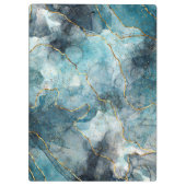 Artsy Abstract Ink Goud Glitter Naam en Onderwerp Klembord (Achterkant)