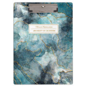 Artsy Abstract Ink Goud Glitter Naam en Onderwerp Klembord (Voorkant)