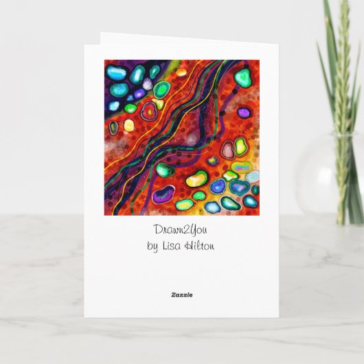 Artsy Abstract Kleurrijke Verjaardag Kaart (Achterkant)