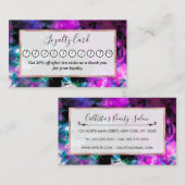 Artsy Abstract Modern Black Paars Tie Dye Klantenkaartje (Voorkant / Achterkant)