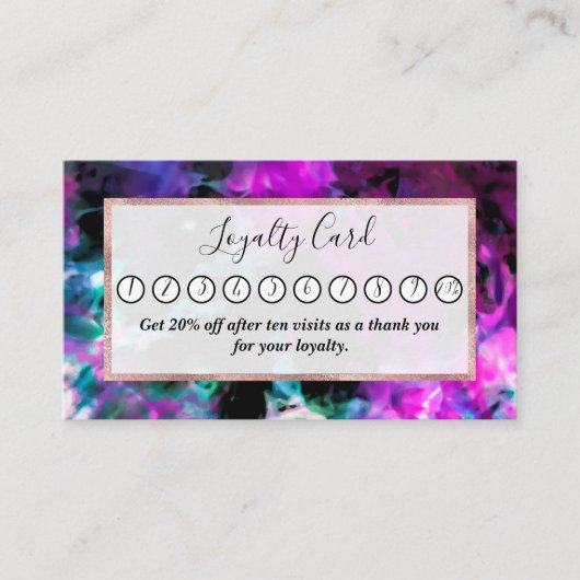 Artsy Abstract Modern Black Paars Tie Dye Klantenkaartje (Voorkant)