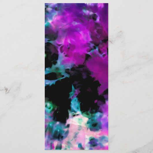 Artsy Abstract Modern Black Paars Tie Dye Menu (Achterkant)