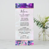 Artsy Abstract Modern Black Paars Tie Dye Menu (Staand voorkant)