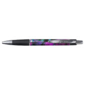 Artsy Abstract Modern Black Paars Tie Dye Pen (Achterkant)