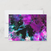 Artsy Abstract Modern Black Paars Tie Dye Save The Date (Achterkant)