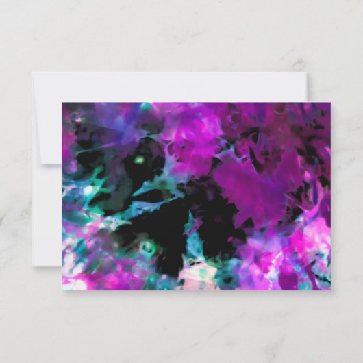 Artsy Abstract Modern Black Paars Tie Dye Save The Date (Achterkant)