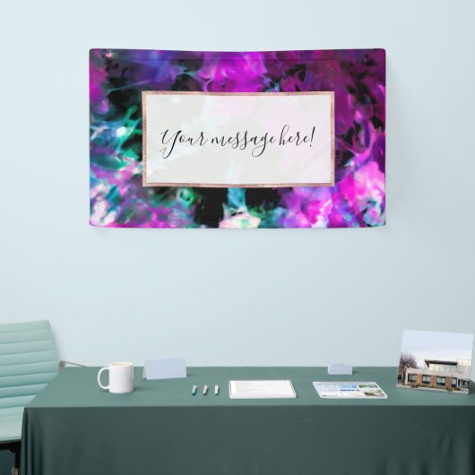 Artsy Abstract Modern Black Paars Tie Dye Spandoek (Beurs)