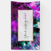 Artsy Abstract Modern Black Paars Tie Dye Spandoek (Verticaal)