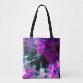 Artsy Abstract Modern Black Paars Tie Dye Tote Bag (Voorkant)