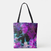 Artsy Abstract Modern Black Paars Tie Dye Tote Bag (Achterkant)