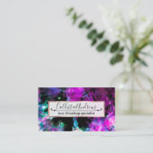 Artsy Abstract Modern Black Paars Tie Dye Visitekaartje (Staand voorkant)