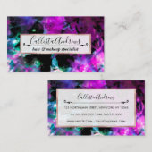 Artsy Abstract Modern Black Paars Tie Dye Visitekaartje (Voorkant / Achterkant)