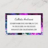 Artsy Abstract Modern Black Paars Tie Dye Visitekaartje (Achterkant)