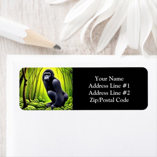 Artsy Abstract Oerwoud Gorilla Etiket (Insitu)