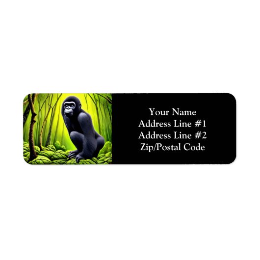 Artsy Abstract Oerwoud Gorilla Etiket (Voorkant)