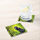 Artsy Abstract Oerwoud Gorilla Kartonnen Onderzetters (Insitu)