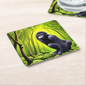 Artsy Abstract Oerwoud Gorilla Kartonnen Onderzetters (Schuin)