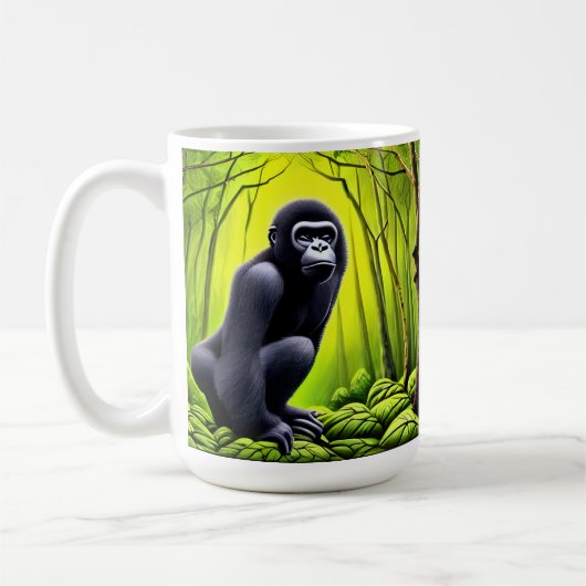 Artsy Abstract Oerwoud Gorilla Koffiemok (Links)