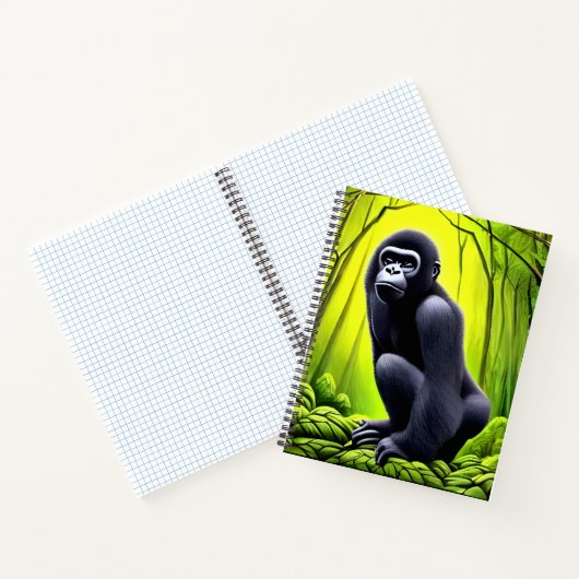 Artsy Abstract Oerwoud Gorilla Notitieboek (Binnen)