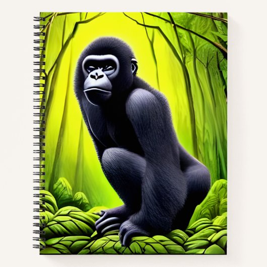 Artsy Abstract Oerwoud Gorilla Notitieboek (Voorkant)