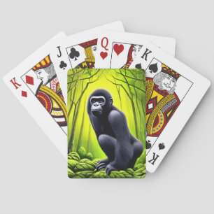 Artsy Abstract Oerwoud Gorilla Pokerkaarten