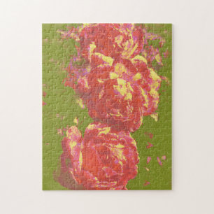 Artsy Abstract Roos Art roze geel puzzel Legpuzzel