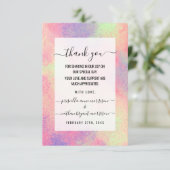 Artsy Abstract Roze Paars Neon Paint Splatter Bedankkaart (Staand voorkant)