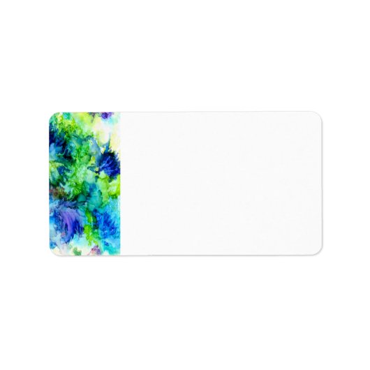 Artsy abstract, spetterende blues uniek etiket (Voorkant)