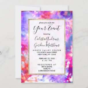 Artsy Abstract Summer Pink Paars Oranje Tie Dye Kaart