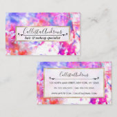 Artsy Abstract Summer Pink Paars Oranje Tie Dye Visitekaartje (Voorkant / Achterkant)