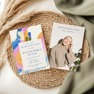 Artsy Abstract Waterverf Fotogradatie Partij Kaart