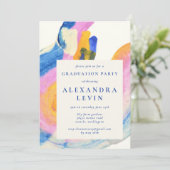 Artsy Abstract Waterverf Fotogradatie Partij Kaart (Staand voorkant)