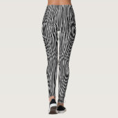 Artsy Abstract zwart-wit streepjespatroon Leggings (Achterkant)