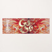 Artsy abstracte amberkleurige verfstreken OM-symbo Yogamat (Achterkant (horizontaal))