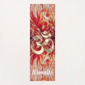 Artsy abstracte amberkleurige verfstreken OM-symbo Yogamat (Voorkant)