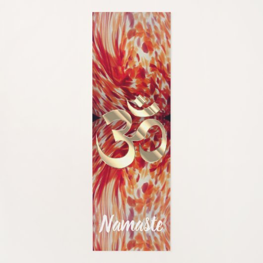 Artsy abstracte amberkleurige verfstreken OM-symbo Yogamat (Voorkant)