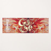 Artsy abstracte amberkleurige verfstreken OM-symbo Yogamat (Voorkant (horizontaal))