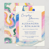 Artsy Abstracte blauw Waterverf paar schoenen Kaart (Voorkant / Achterkant)