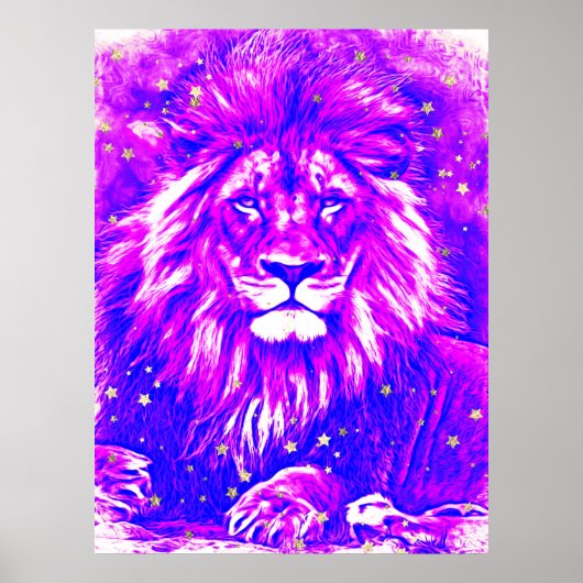 *~* Artsy + Abstracte Bold Celestial LION AP23 Poster (Voorkant)